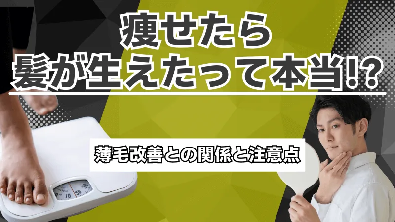 痩せたら髪が生えた？ダイエットと薄毛の関係を解説するアイキャッチ画像