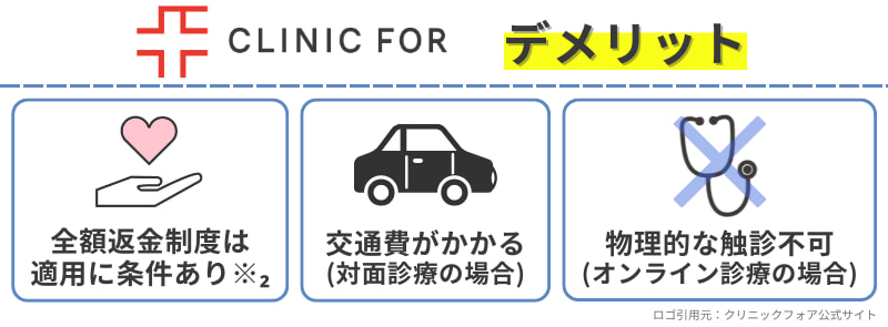 女性薄毛治療のクリニックフォアのデメリット